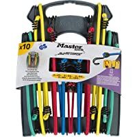 Master Lock 3043EURDAT Cuerdas elásticas con Ganchos Invertidos- óptimo para Sujetar Cargas Pequeñas-Camping-Mudanzas…